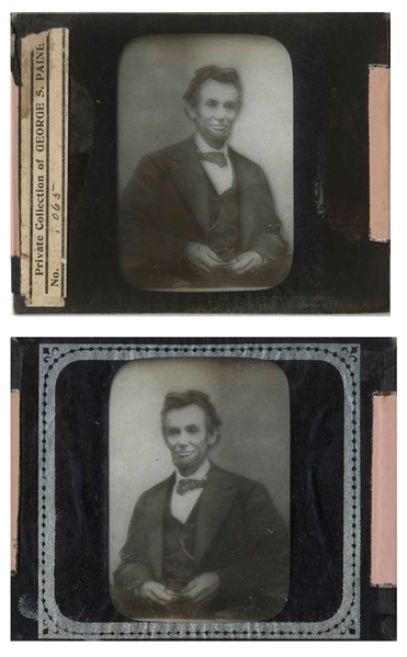 Abraham Lincoln Magic Lantern Slide -- From Lincoln's Last Photo Session in February 1865